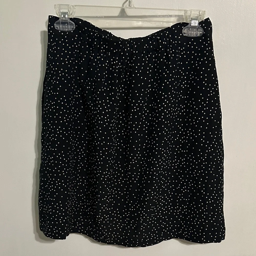 0224 Madewell Black Skirt with White Dots womens size small‎